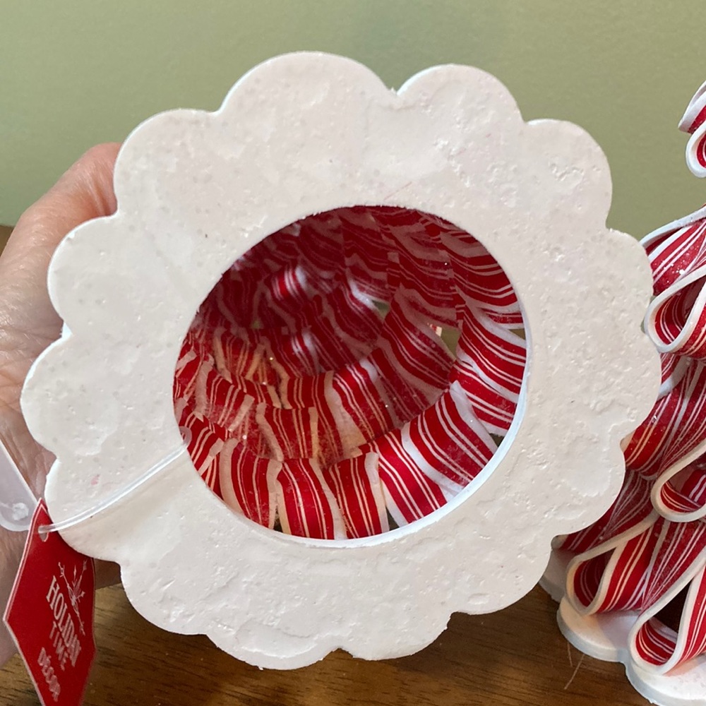 HOLIDAY TIME PEPPERMINT RIBBON TREES SET OF 2 - Picture 8 of 16